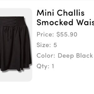 Torrid Deep Black Smocked Mini Skirt